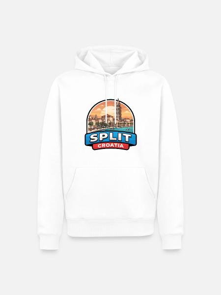 Split Kroatien Reiseabzeichen Diokletians Palast - Männer Premium Bio Hoodie - Weiß