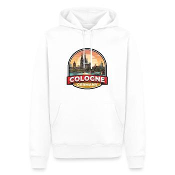 Köln, Deutschland Reiseabzeichen Dom, Rheingeschenk - Männer Premium Bio Hoodie - Weiß - Vorne - Nico (187cm)