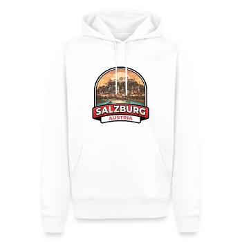 Salzburger Österreich Reiseabzeichen Festungsalpen Geschenk - Männer Premium Bio Hoodie - Weiß - Vorne - Nico (187cm)