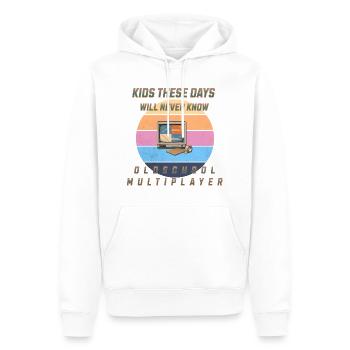 90s Gaming - Oldschool Multiplayer - Screencheat - Männer Premium Bio Hoodie - Weiß - Vorne - Nico (187cm)