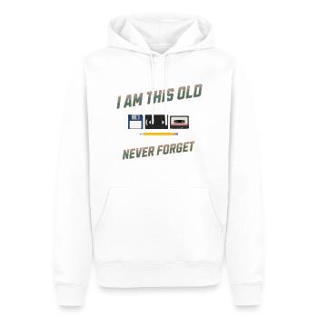 I'm This Old Never Forget Retro Design - Männer Premium Bio Hoodie - Weiß - Vorne - Nico (187cm)
