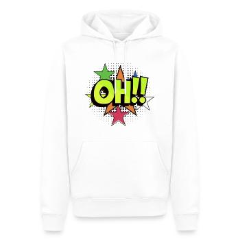 OH Pop Art Burst Neon Stars - Männer Premium Bio Hoodie - Weiß - Vorne - Nico (187cm)