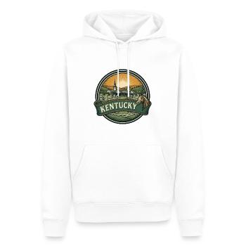 Kentucky Bluegrass Pferd Retro Reiseabzeichen - Männer Premium Bio Hoodie - Weiß - Vorne - Nico (187cm)
