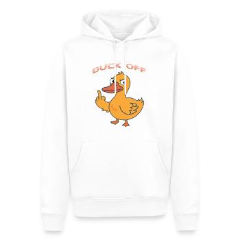 Duck Off Cartoon Duck - Männer Premium Bio Hoodie - Weiß - Vorne - Nico (187cm)