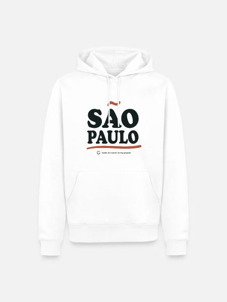 São Paulo Retrotypografie - Männer Premium Bio Hoodie - Weiß