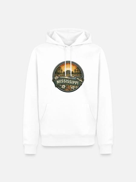 Mississippi River Dampfschiff-Reisesouvenir - Männer Premium Bio Hoodie - Weiß