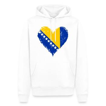 Bosnien Herzflagge Grunge - Männer Premium Bio Hoodie - Weiß - Vorne - Nico (187cm)