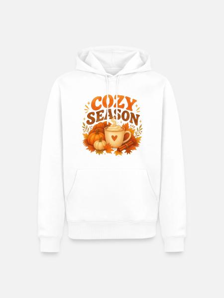 Saison, Kaffee einhüllen, Herbst - Männer Premium Bio Hoodie - Weiß