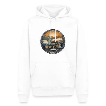 New York Skyline Vintage Reisesouvenir Geschenk - Männer Premium Bio Hoodie - Weiß - Vorne - Nico (187cm)