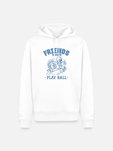 Freunde geben Ballspiel - Männer Premium Bio Hoodie - Weiß