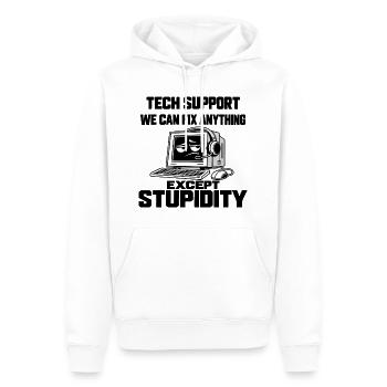 IT Support Humor - Alles lösbar außer Dummheit - Männer Premium Bio Hoodie - Weiß - Vorne - Nico (187cm)