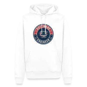 Vintage Software Engineer Code Terminal Patch Top - Männer Premium Bio Hoodie - Weiß - Vorne - Nico (187cm)
