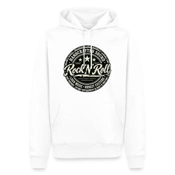 HANDGEFERTIGTER SOUND | Rock 'n' Roll - Männer Premium Bio Hoodie - Weiß - Vorne - Nico (187cm)