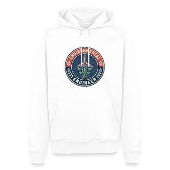 Vintage Environmental Engineer Windturbinenabzeichen - Männer Premium Bio Hoodie - Weiß - Vorne - Nico (187cm)