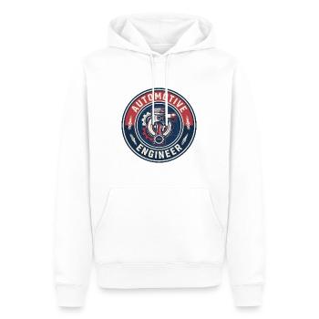 Kolbenabzeichen des Vintage Automotive Engineer-Motors - Männer Premium Bio Hoodie - Weiß - Vorne - Nico (187cm)