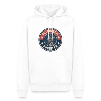 Vintage Petroleum Engineer Ölplattform Pumpjack-Abzeichen - Männer Premium Bio Hoodie - Weiß - Vorne - Nico (187cm)