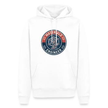 Vintage Materials Engineer Kristallgitter-Abzeichen - Männer Premium Bio Hoodie - Weiß - Vorne - Nico (187cm)
