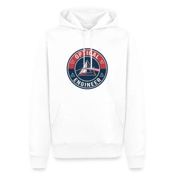 Vintage Optical Engineer Prisma-Laser-Linsenabzeichen - Männer Premium Bio Hoodie - Weiß - Vorne - Nico (187cm)