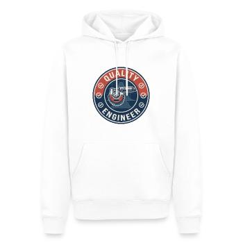 Vintage Quality Engineer Mikrometer-Glockenkurvenoberseite - Männer Premium Bio Hoodie - Weiß - Vorne - Nico (187cm)