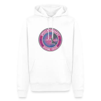 Sprachtherapeutin gibt Stimmwellen-Abzeichen-Geschenk - Männer Premium Bio Hoodie - Weiß - Vorne - Nico (187cm)