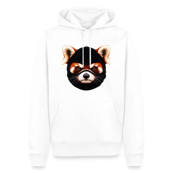 Roter Panda mit Sturmhaube – Freches Tiermotiv - Männer Premium Bio Hoodie - Weiß - Vorne - Nico (187cm)