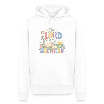 Der Herr ist mein Hirte - Männer Premium Bio Hoodie - Weiß - Vorne - Nico (187cm)
