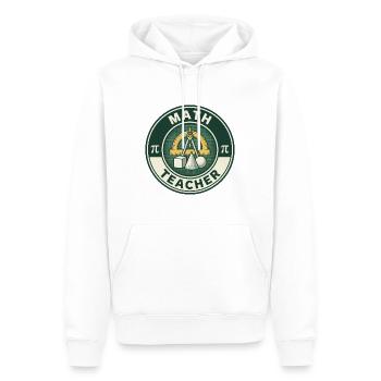 Vintage Mathematiklehrer-Gradmesser-Geometrie-Abzeichen oben - Männer Premium Bio Hoodie - Weiß - Vorne - Nico (187cm)