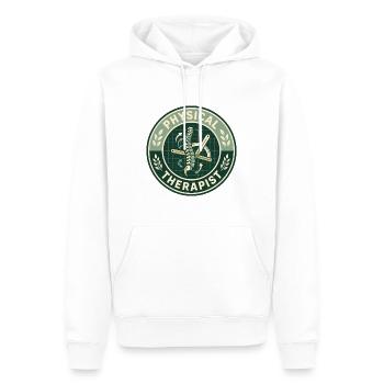 Vintage Physiotherapeut Wirbelsäulen-Goniometer-Abzeichen - Männer Premium Bio Hoodie - Weiß - Vorne - Nico (187cm)