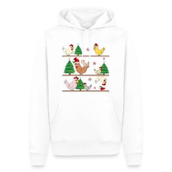 Weihnachten Hühnerstall Hühner - Männer Premium Bio Hoodie - Weiß - Vorne - Nico (187cm)
