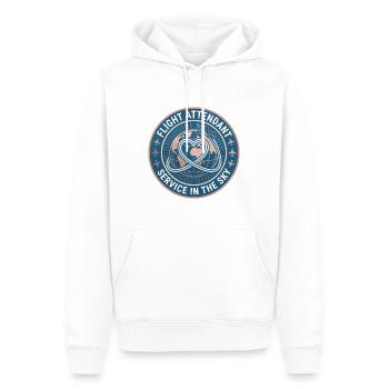 Flugbegleiterin Jet Trail Herzabzeichen Geschenk - Männer Premium Bio Hoodie - Weiß - Vorne - Nico (187cm)