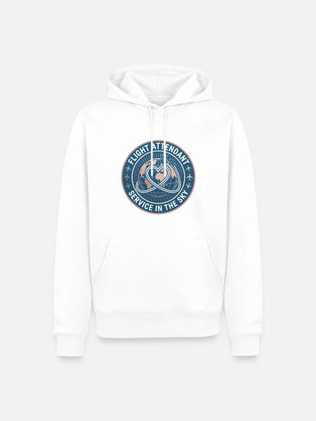 Flugbegleiterin Jet Trail Herzabzeichen Geschenk - Männer Premium Bio Hoodie - Weiß
