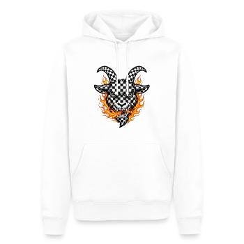 Racing Fire Goat 2027 - Checkered  - Männer Premium Bio Hoodie - Weiß - Vorne - Nico (187cm)