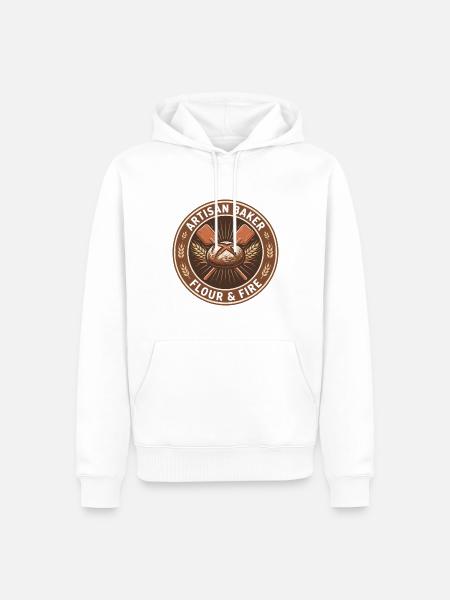 Artisan Baker Sauerteig-Brot-Peels-Abzeichen-Geschenk - Männer Premium Bio Hoodie - Weiß