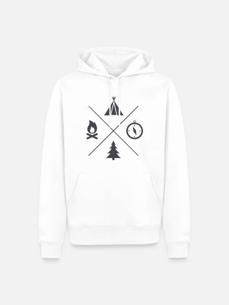Camping Symbole Abenteuer - Männer Premium Bio Hoodie - Weiß