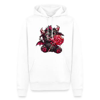 Gothic Monster mit Lutscher – Dark Kawaii - Männer Premium Bio Hoodie - Weiß - Vorne - Nico (187cm)