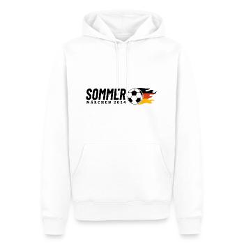 Sommermärchen 2024 Fußball mit Flammen Deutschland - Männer Premium Bio Hoodie - Weiß - Vorne - Nico (187cm)
