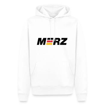 Merz - Kanzler - Kanzlerkandidat - Deutschland - Männer Premium Bio Hoodie - Weiß - Vorne - Nico (187cm)