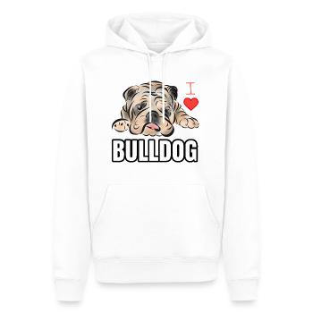 Bulldog Bulldogge - Sweat à capuche Premium bio Homme - blanc - Devant - Nico (187cm)