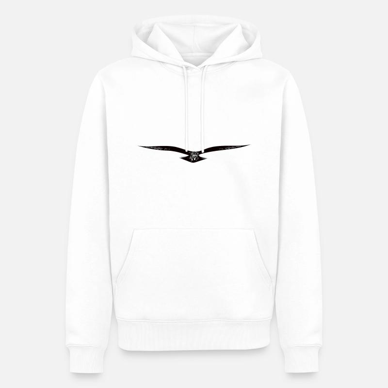 Aigle volant élégant - Sweat à capuche Premium bio Homme - blanc