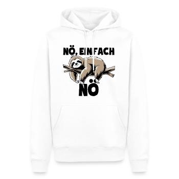 Faultier Nö, einfach Nö - Nein einfach nein Spruch - Männer Premium Bio Hoodie - Weiß - Vorne - Nico (187cm)
