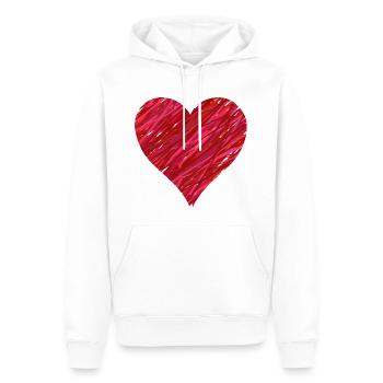 Herz Rot - Männer Premium Bio Hoodie - Weiß - Vorne - Nico (187cm)