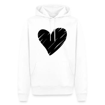 Cœur Noir - Sweat à capuche Premium bio Homme - blanc - Devant - Nico (187cm)