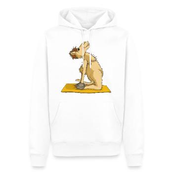 The yoga camel practices the yoga camel Ustrasana - Men’s Premium Organic Hoodie - white - Front - Nico (187cm)