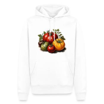 Bunte Tomaten - Männer Premium Bio Hoodie - Weiß - Vorne - Nico (187cm)