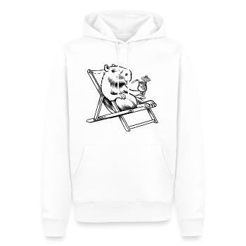 Don't worry be Cappy - Capybara - Urlaub - Männer Premium Bio Hoodie - Weiß - Vorne - Nico (187cm)