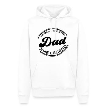 Dad The Man The Myth The Legend - Männer Premium Bio Hoodie - Weiß - Vorne - Nico (187cm)