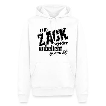 Und Zack, wieder unbeliebt gemacht - Spruch - Männer Premium Bio Hoodie - Weiß - Vorne - Nico (187cm)