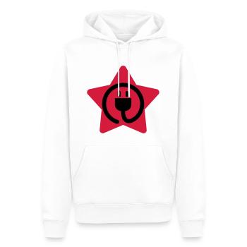 électricien / électricité / energie / bricolage - Sweat à capuche Premium bio Homme - blanc - Devant - Nico (187cm)
