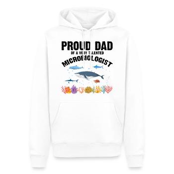 Fier Papa Microbiologie Biologie Biologiste Mer - Sweat à capuche Premium bio Homme - blanc - Devant - Nico (187cm)
