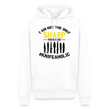 Messersammler Designs Messerfan Messermacher - Männer Premium Bio Hoodie - Weiß - Vorne - Nico (187cm)